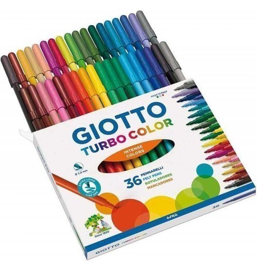 Rotuladores lavables Giotto turbo color pack de 36 colores punta fina 2,8 mm