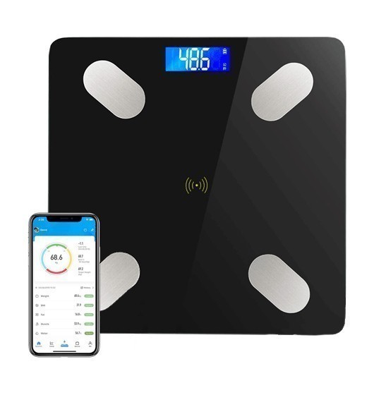 Báscula de baño digital métrica de impedancia inteligente con app bmi max 180 kg