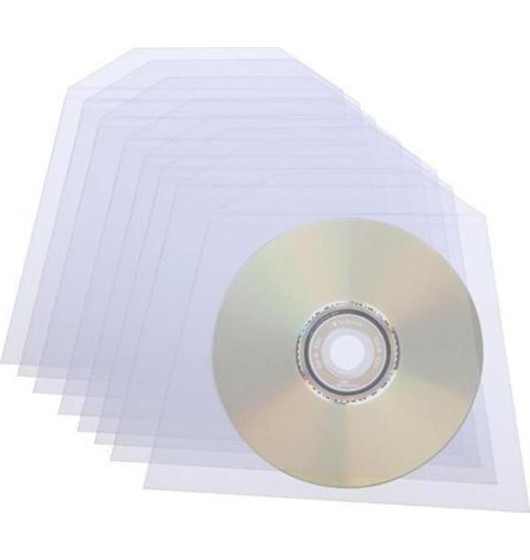 200 Bolsas de Plástico Pvc Transparente para CDs y DVDs Con Solapa de Cierre